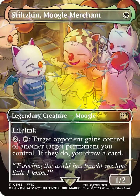 Stiltzkin, Moogle Merchant (Borderless) (Chocobo Track Foil) - FINAL FANTASY (FIN) - 565 - NM