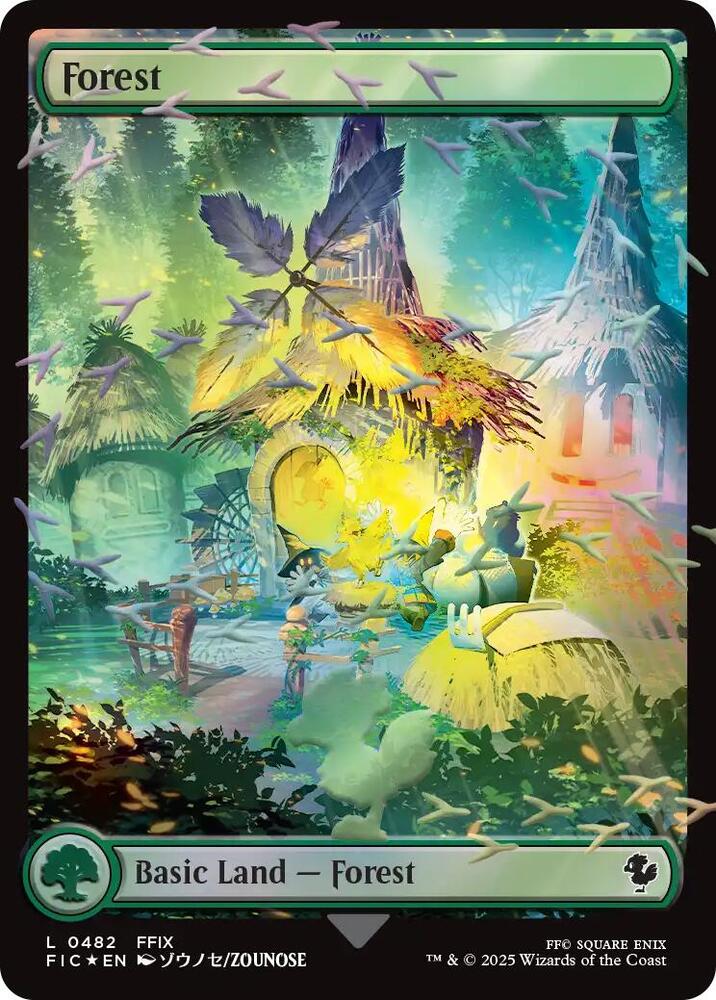 Forest (Chocobo Track Foil) - Commander: FINAL FANTASY (FIC) - 482 - NM