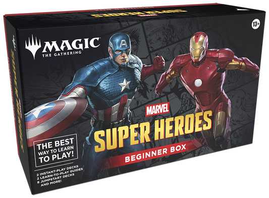 Magic: The Gathering | Marvel Super Heroes Beginner Box | 2-Player Card Game | Includes 2 Tutorial Decks, 8 Themed Half-Decks, 2 Playboards, 2 Spindowns, and More