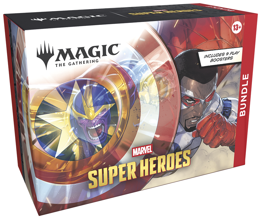 Magic: The Gathering | Marvel Super Heroes Bundle | Includes 9 Play Boosters, 30 Lands, 1 Foil Alt-Art Promo Card + Exclusive Accessories | Collectible Trading Card Game