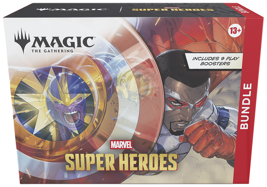 Magic: The Gathering | Marvel Super Heroes Bundle | Includes 9 Play Boosters, 30 Lands, 1 Foil Alt-Art Promo Card + Exclusive Accessories | Collectible Trading Card Game