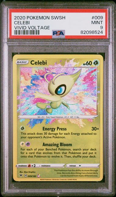 2020 POKEMON SWORD & SHIELD VIVID VOLTAGE #009 CELEBI VIVID VOLTAGE PSA 9 (82098524)