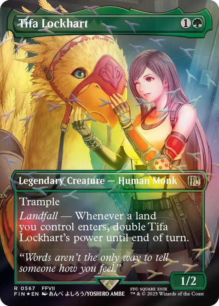 Tifa Lockhart (Borderless) (Chocobo Track Foil) - FINAL FANTASY - (FIN) - 567 - (Near Mint)
